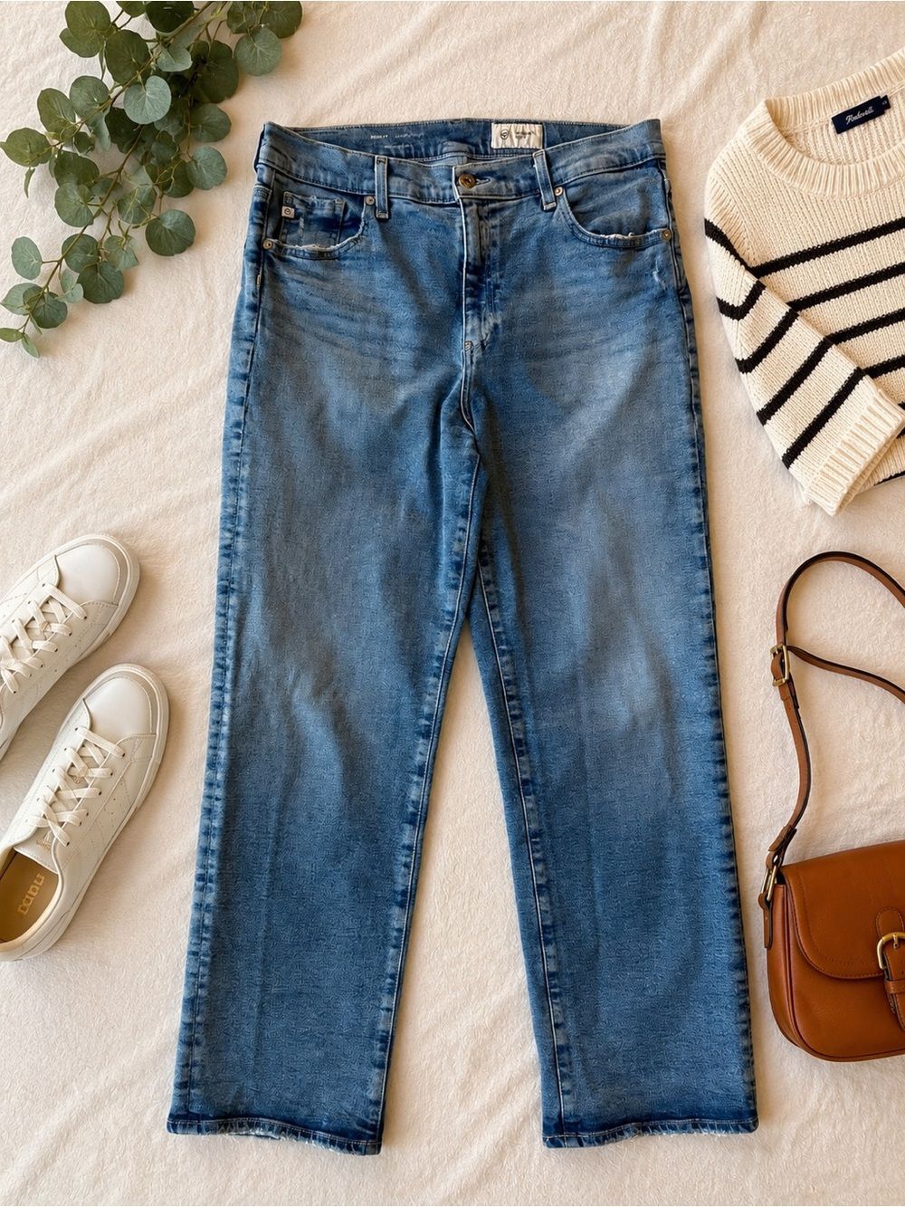 AG Adriano Goldschmied Brinley Mid Rise Straight Leg Jeans Size 31